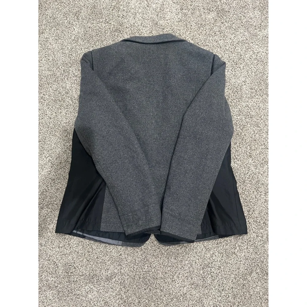Lafayette 148 New York Convertible Wool Blend Blazer Vest Grey Black Size 14